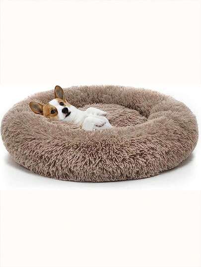 Solid Color Non-Removable Pet Round Nest, Soft & Comfortable Machine Washable Pet Bed, Suitable For Cats & Small/Medium Dogs, For Daily Use And Outdoor Carrying