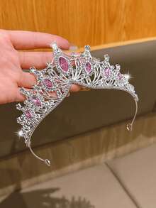 1个银色皇冠发箍，时尚优雅的皇冠发饰，适合生日和日常表演 - 彩色 - 查看 4