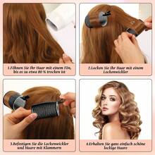 Rizadores de cabello jumbo, juego de 16 piezas con rodillos de 2.56 pulgadas y 10 clips, rodillos de calidad de salón para peinados DIY sin calor