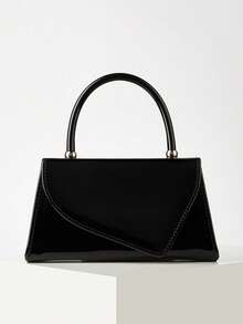 Fashionable Solid Color Mirror Handbag, Elegant Business Bag Suitable For Party Girls, College Students, Brides. Matches Party Dresses, Wedding Gowns, Formal Dresses, Tight Dresses. Ideal For Weddings, Gatherings, Banquets, Parties, Balls. The Best Gift For Women. - Black - View 2
