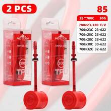 2pcs MOTSUV Ultra-Light TPU Road Bike Inner Tubes, 700c 23-32C, Presta Valve Aluminum Alloy Stem - Multicolor - View 12