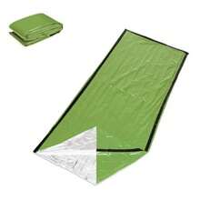 便携式应急求生睡袋，采用PE材质，保暖隔热，适合户外露营和旅行，耐热合成纤维毯