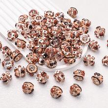 20颗混合棕色手绘透明树脂珠，草莓和星星图案圆珠，可用于DIY手链、项链、钥匙扣、手机挂绳、包链等创意手工艺品 - 彩色 - 查看 4