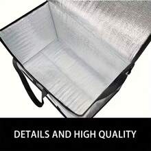 1pc Oversized Portable Insulated Bag, Reusable Kitchen Lunch Box, Suitable For Picnic, Commuting, Lunch, Carrying Foldable Car Storage Box, Heat & Cold Retention, Yard Picnic Supplies, Easy To Clean - Multicolor - View 6