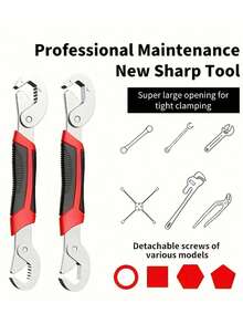 Adjustable Wrench, Multi-Function Universal Wrench, Large Opening - Multicolor - View 4