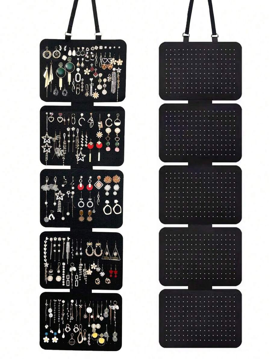 1pc Hanging Pegboard Brooch Organizer, Enamel Brooch Display Board Hanging Organizer, Foldable Brooch Hanging Storage Rack, Enamel Brooch Display Page, Badge Collection Display Rack, Can Hold At Least 120 Badges, Valentine's Day, Home Decor - Multicolor - View 1