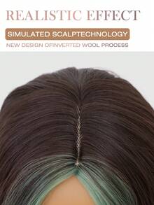 XOUJE Tóc giả dài 26 inch màu nâu sẫm bóng mượt pha xanh lá cây, kiểu gợn sóng, rẽ ngôi giữa, phù hợp cho nữ. Mềm mại, bồng bềnh, nhẹ, thoáng khí. Thời trang cho các lễ hội, hẹn hò, kỳ nghỉ, chụp ảnh, cosplay, tiệc tùng sang trọng, lễ hội âm nhạc, tụ họp thường ngày, phong cách Lolita. - Điểm nhấn màu xanh lá cây - Xem 5