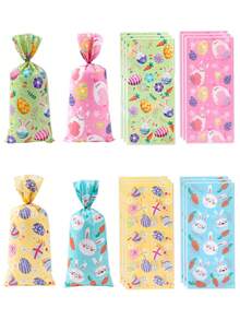 100个复活节兔子礼品袋，卡通兔子和复活节彩蛋图案糖果袋，复活节彩蛋寻宝礼品包装袋，糖果饼干食品包装袋，复活节派对装饰，复活节派对回礼袋，复活节家居装饰，复活节彩蛋寻宝派对用品，复活节用品，复活节兔子装饰，春季装饰，复活节派对用品，派对回礼，礼品包装袋 - 復活節兔子 - 查看 2