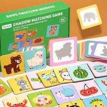 Shadow Matching Puzzle Animal Board Game Parent Child Interactive Card Game Children's Toy Thinking Focus Puzzle Wooden Fun Shadow Matching Puzzle Animal Fruit Board Game Interactive Game Early Education Enlightenment Cognition Let Children Play Growth Gifts - Multicolor - View 7