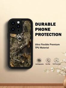 Phone Case/Cover Deer Forest Pattern Anti Fall Matte Finish Resists Stains Phone Case For IPhone 17/17AIR/17PRO/17PROMAX/16E/16/16PRO/16PLUS/16PROMAX/15/15PLUS/15PRO/15PROMAX/14/14PLUS/14PRO/14PROMAX/13/13mini/13PRO/13PROMAX/12/12mini/11/Plus/Pro/Max/7/8/SE/XS/XS MAX,For Samsung And For GalaxyA56/A54/A53/A52/A14/A15/A05S/A53/A34/S23/S23Ultra/S23FE/S24/S24FE/S24Ulatra/S25/S25FE/S25Ultra/S26/S26FE/S26Ultra/S21FE(Factory Wholesale Price),Valentine's Day, New Year's Day, New Year's Day, Easter, Labor Day, St. Patrick's Day - 黑色 - 查看 3