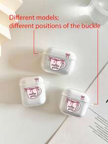 Coffee Bow Tie Painted Transparent Fashion Bluetooth Earphone Case Compatible With AirPod Case, Headphones, Pro 3 Case, Pro (2nd Generation), 3, Pro, 1/2, 4 Case Cover