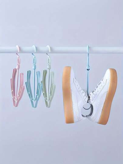 Heavy Duty Double Hook Shoe Rack - Space Saving Design, Suitable For Home And Balcony, Wind-Resistant Drying Hooks - Durable Plastic Storage Rack, Balcony Storage, Wall-Mounted Organizer, Compact Design, Reinforced Hooks, Long-Lasting Material, Apartment Living, Small Space Solution, Clothes Drying Rack