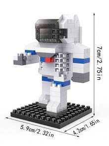 1 Set Mini Assemble Plastic Building Blocks Toy, Space Astronaut Series, Includes Astronaut Landing On Moon/Weightless/Running And Telescope, With High-Definition 3D Assembly Instruction, Micro-Particle Building Blocks 3D Model Assembly Toy, Suitable For Birthday Holiday Gifts, Creative Decorations, Suitable For Beginners To Practice Simple Block Assembly, Develop Hands-On Ability, Can Be Used For Room Decoration. - Multicolor - View 4