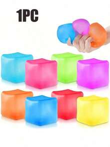 Juguete de estrés para adultos, juguete sensorial para ayudarte a relajarte. Este juguete de alivio del estrés y relajación con forma de cubo de hielo puede ayudarte a aliviar la tensión, el aburrimiento o la emoción. Este juguete viene en colores rosa, morado y azul, lo que lo convierte en un gran regalo para tu cumpleaños. - Multicolor - Ver 10