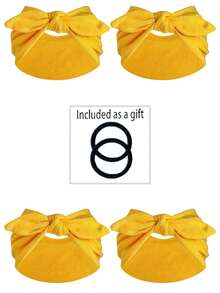 4pcs/12pcs New Cute Rabbit Ear Knotted Headbands, Paisley Pattern Elastic Headbands, Solid Color Bow Headbands For Yoga, Sports, Outdoor, Women Women Hair Accessories Elegant Hair Band