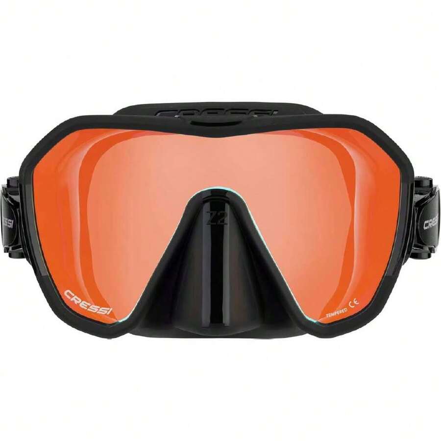 Adult Frameless Diving Mask - Wide View Mono Lens - Low Internal Volume - Pure Soft Silicone - Z2: Designed in Italy by ,38257382 - Amarillo - Ver 1