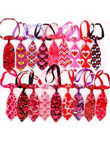 6/20pcs Love Red Lips Printed Pet Tie - Adjustable Tie, Valentine's Day Cat And Dog Date Dress Up Cute And Fun Pet Festival Accessories, Dress Up, Puppy Keep Decoration, Cat And Dog Pet Decoration Supplies, Valentine's Day/Daily Walk/Pet Party Dress Up Artifact