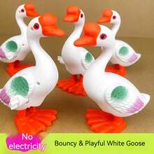 1 Peça Brinquedo de Ganso Branco Grande de Corda 2026 - Brinquedo Realista de Cisne Saltitante - Brinquedo de Corda que Pode Correr, Adequado como Presente para Amigos, Coleção, Feriados, Aniversários - Multicolorido - Visão 1
