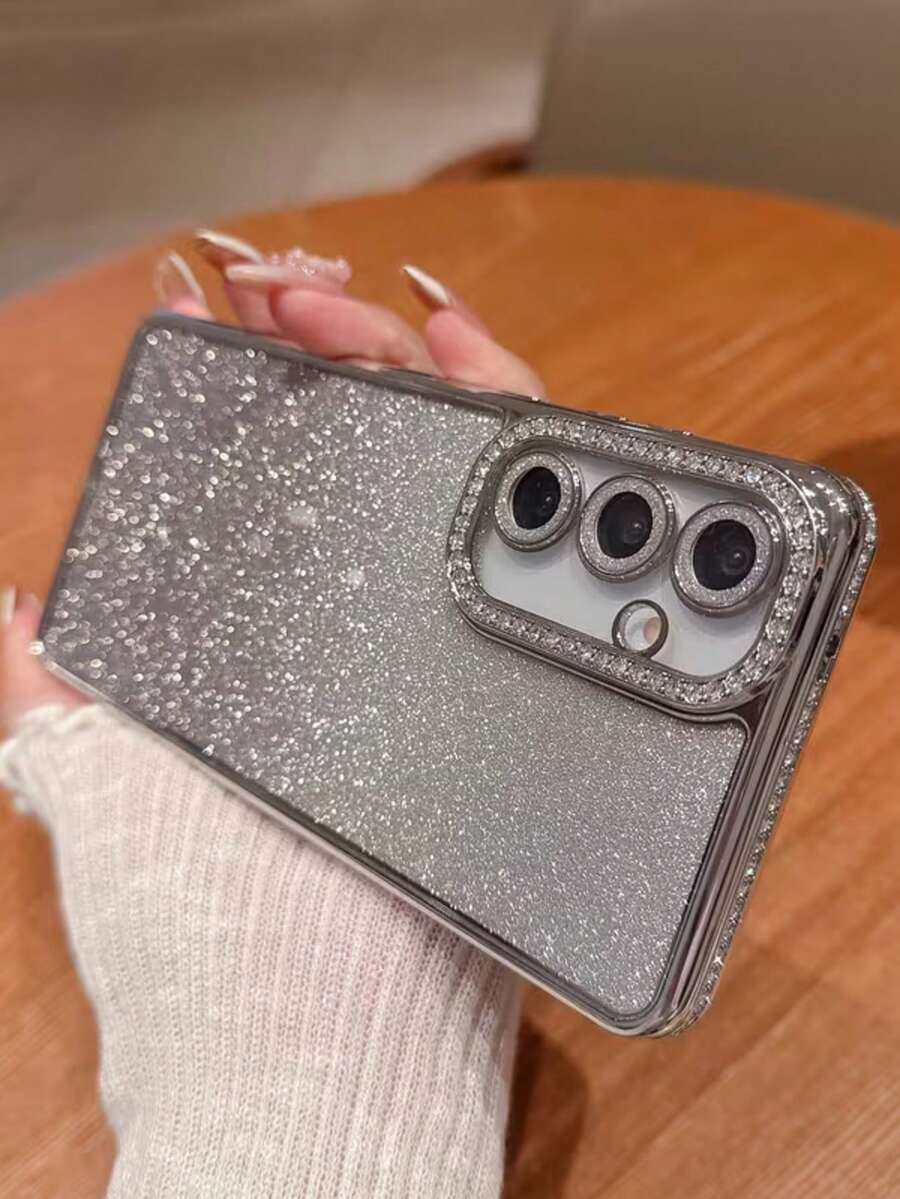 1个渐变色保护手机壳，兼容三星A13、A14、A15、A16、A17、A23、A24、A25、A34、A35、A36、A54、A55、A56、A57 / S22、S23、S24、S25、S26或红米13C、14C、15C，全包式设计，钻石装饰，镜头保护，国际版，非国内版。 - 銀色 - 查看 1