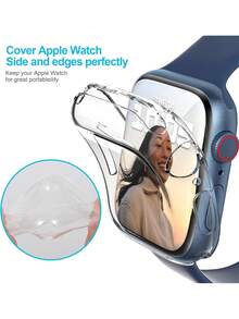 5件套全包覆式TPU保护壳，兼容 38/40/41/42/44/45/49/46mm，兼容 Ultra/SE/8/7/6/5/4/3/2/1/10/11 - 無色 - 查看 3