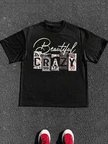 Graphic Cotton T-Shirt Sports 1 Pcs  Cotton Vintage Luke Combs Shirt, Luke Combs World Tour 2024 Graphic Print T Shirt Tops TEE  Heavy Cotton T Shirt Y2K,Oversize Plus Size Men's S To 5XL,Summer Tee - 黑色 - 查看 1