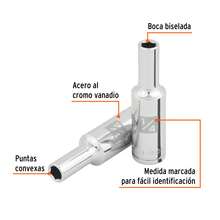 KIT 2 PZ-Dado largo de 1/4', 6 puntas, cuadro 3/8', Truper - Gris Claro - Ver 3