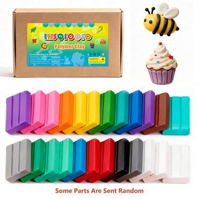 聚合物粘土套装，儿童DIY入门级模型粘土套装，烤箱烘焙模型粘土套装，含雕塑工具，儿童及艺术家礼物