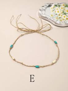 1PC Cowboy Hat Bands Western Hat Belts Hairbands Headband For Cowboy Accessories Beaded Hatbands For Women Cowgirl Men Hair Accessories Women Hair Band Women Head Scarf Work Out Sweatband - Multicolor - View 12