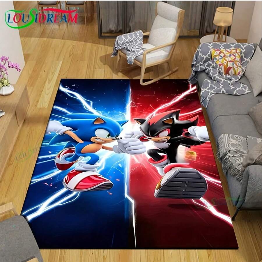 Anime Characters S-Sonics Carpet For Living Room Home Sofa Decoration, Game Large Decor Floor Mat Yoga Mat Large Carpet - 款式1 - 查看 1