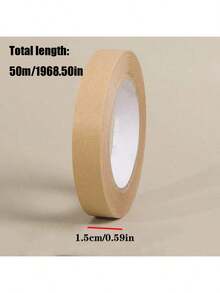 Fita adesiva de papel kraft marrom de 50 m/1968,5 pol., adequada para selar caixas de papelão e embalar produtos de embalagem. - Multicolorido - Ver 12