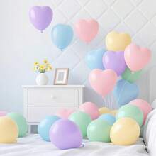 21/46 piezas Set de globos de látex con forma de corazón de macarrón suave y romántico en tonos pastel, adecuado para citas de pareja, declaración de amor, ceremonia de propuesta, boda, temporada de bodas, fiesta de cumpleaños, compromiso, San Valentín, despedida de soltera, cumpleaños, aniversario, propuesta, boda y otras decoraciones para fiestas - Multicolor - Ver 2
