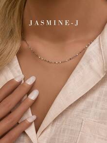 1pc S925 Sterling Silver Lip Chain Necklace, Gold Chain, Stylish And Unique Men's And Women's Necklace, Unisex, Made Of Sterling Silver, Can Be Paired With A Pendant, Simple Chain For Layering, Suitable For Everyday Wear, A Great Gift For Her/Him.