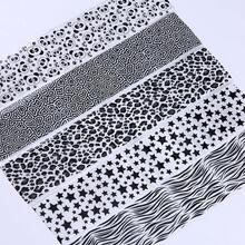 Leopard Print Nail Transfer Stickers, Sexy Retro Nail Stickers With Flower, Heart, And Star Patterns, Holographic Nail Art Paper Transfer Foil Nail Stickers.