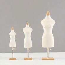 1个迷你缝纫服装模特道具，1/4、1/3、1/2比例，带可调节方形底座，适用于3D服装裁剪教学、学生时装设计