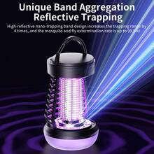 1pc Electric Mosquito Killer Lamp USB Rechargeable Insect Catcher Lighting 2-In-1 Portable Home Outdoor Electric Mosquito Killer + Suitable For Outdoor Camping Tents, Community Roads, Courtyards, Parks, Gardens, Campuses + Indoor Bedrooms, Living Rooms, Kitchens + Can Be Hung Or Placed Flat - Multicolor - View 2