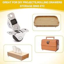 Mini ruedas rígidas de 1/2 pulgada de perfil bajo, rueda pequeña de dirección única, ruedas fijas de goma con placa superior de acero para electrodomésticos pequeños, muebles, proyectos de bricolaje - 8 - Ver 4