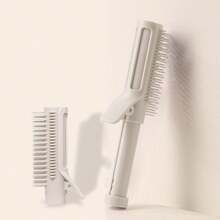 1支高冠卷发梳，新款时尚日系多巴胺可爱粉色发根蓬松夹可伸缩卷发梳，适用于打造空气刘海卷发造型，便携式卷发棒梳，适合旅行、居家和卧室日常使用。