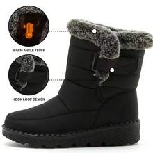 FZY Women'sEdgyElongates Boots, Ankle Boots, Short Boots, Non-Slip, Waterproof, Wear-Resistant, Warm AndComfortable, Multi-Functional Warm Lined Thick-Soled Boots, Extra Thick, Easy To Put On And Take Off, Not Only Does The Upper Beaded With Stylish Decorations, But It Is Also Suitable For Any Outdoor Outing, Hiking, Holiday Travel, Street StyleStylish Matching Boots For Couples, Perfect For A Sweet And Gentle Valentine's Day Date. Versatile And Flattering For Everyone.Botas De Invierno Mujerwinter Clothes For Women Winter Wedding Fashion Snow Boots, Black Casual Shoes With A Vacation Vibe Zapatillas Elegantes De Mujer - 黑色 - 查看 5