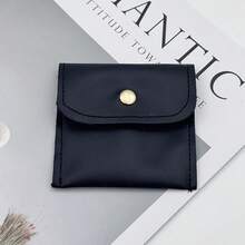 10 قطع أكياس مجوهرات جلد PU عالي الجودة بإغلاق بزر، أساليب عشوائية، أكياس تخزين هدايا للقلائد والخواتم والإكسسوارات