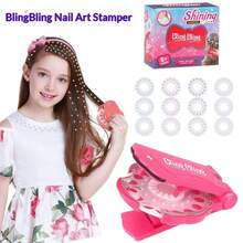 1 Set de máquina de pegatinas de strass con lazo, incluye 22 formas y colores aleatorios de pegatinas de strass, diseñado para niñas. Máquina de pegatinas de diamantes DIY, esquema de color rosa, sirve tanto como un juguete como una decoración de escritorio elegante. Juguete manualidad DIY para niños, fabricante de pegatinas intelectual y creativo para niñas, regalo de juguete artesanal educativo para cumpleaños, despedida de soltera DIY, juguete de inteligencia interactiva entre padres e hijos adecuado como recuerdo de fiesta - Multicolor - Ver 11