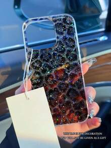 半透明豹纹树脂闪粉防震手机壳，兼容 17/17 Pro/17 Pro Max/16/15 XR/7/8/16 Pro Max/13/15 Pro Max/12 Pro Max/13 Pro Max/14 Pro Max、Galaxy S25/S25 Plus/S25 Ultra、A16/A36/A26/A56、S24 - 彩色 - 查看 2