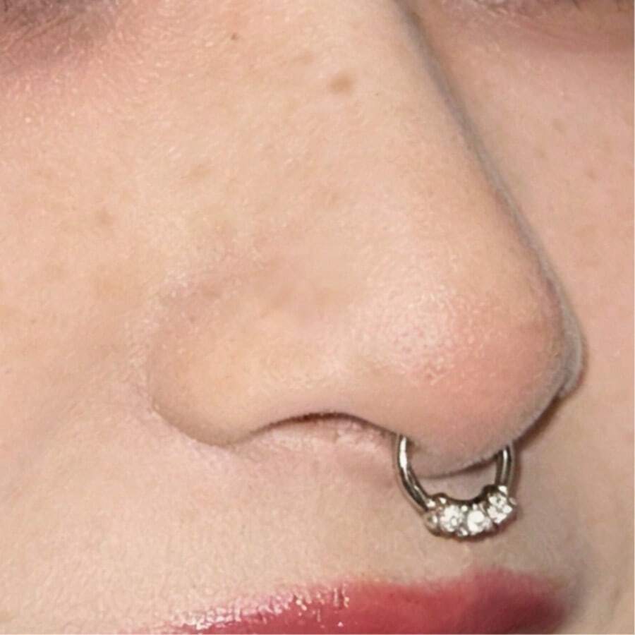 Slavic Aesthetic Nose Ring, Seamless Hoop, Niche Punk Style Piercing - Slavic Aesthetics: Nose Ring - View 1