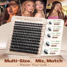 Volume Manga Lash Clusters With Spikes Wispy Cluster Eyelash Extensions Fluffy Anime Eyelashes Clusters With Bottom Lashes Clusters Fairy Individual Lash Extension (D Curve 12-18mm 213 Pieces) - ColorH - 查看 4