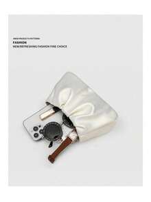 Elegante Bolso De Mano En Forma De Nube Con Cadena De Perlas #SD047 - Morado Violeta - Ver 11