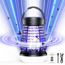 1pc Electric Mosquito Killer Lamp USB Rechargeable Insect Catcher Lighting 2-In-1 Portable Home Outdoor Electric Mosquito Killer + Suitable For Outdoor Camping Tents, Community Roads, Courtyards, Parks, Gardens, Campuses + Indoor Bedrooms, Living Rooms, Kitchens + Can Be Hung Or Placed Flat - Multicolor - View 10