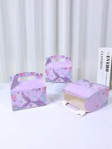 4个紫色美人鱼主题带提手礼盒，海洋美人鱼主题生日派对礼品包装盒，婴儿派对礼品包装用品，婚礼新娘送礼会糖果饼干盒，性别揭晓派对回礼盒，一周岁生日派对用品，美人鱼主题派对装饰用品，生日装饰，婴儿派对装饰，婚礼装饰，生日礼物，餐桌装饰 - 美人魚 - 查看 2