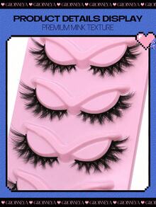5 Pairs/5Pairs*2 Of Luxurious Fluffy False Eyelashes - Thick, Wispy, 3D Volume, Reusable, Soft, Lightweight, Faux Mink Strip Lashes For Dramatic Eye Makeup Look Strip Lashes, Lashes, Eyelashes, Fake Lashes - 黑色 - 查看 3