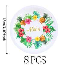 Aloha Flamingo Disposable Tableware Set, 7/9 Inch Party Plates, Disposable Paper Plates And Cups Suitable For Holidays, Weddings, Engagements, Weddings, Birthdays, Parties, Celebration Events - Multicolor - View 12