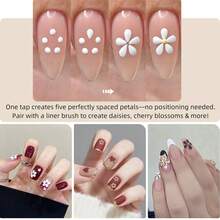 5-In-1 Nail Art Dotting Pen Tool, Nail Painting Brush, Multi-Head Dotting Pen, Nail Art Dotting Pen For Polka Dot, Petal Flower Pattern DIY Manicure Tools - Multicolor - View 5