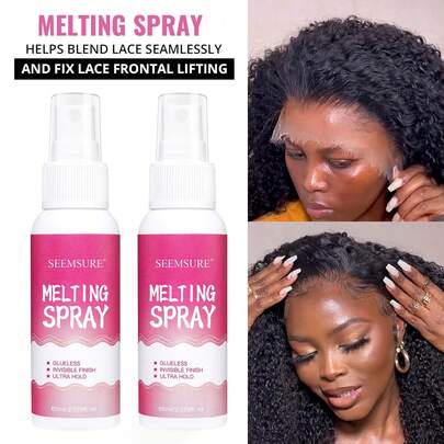 seemsure No Glue Lace Melt Spray - Quick Drying, Strong Hold, No Residue, Suitable For Daily Wig Use (2.029 Fl Oz/60 Ml)